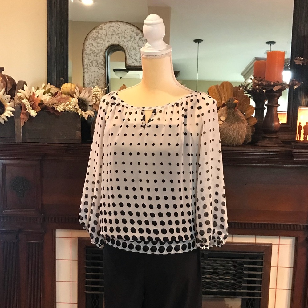 Black and White Polka Dot Shirt